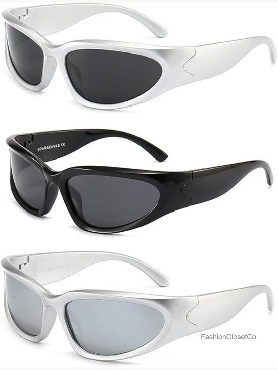 3 Pack Polarized Wrap Around Sunglasses UV400 Protection Sport Shades main image 5